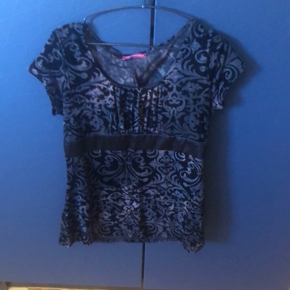 VINTAGE SAN FRANCISCO black velour top size L - Picture 2 of 9